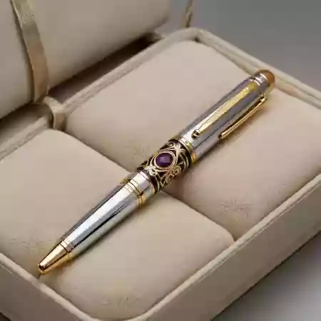 Executive Ballpoint Pen with sterling silver barrel designed for professional business use and corporate environments worldwide