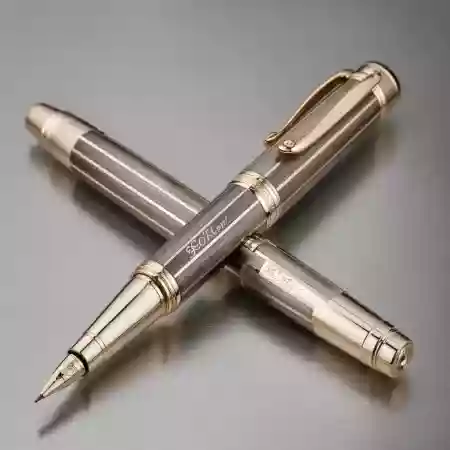 Executive ballpoint pen with sterling silver accents designed for business professionals and corporate executives in modern offices and boardrooms